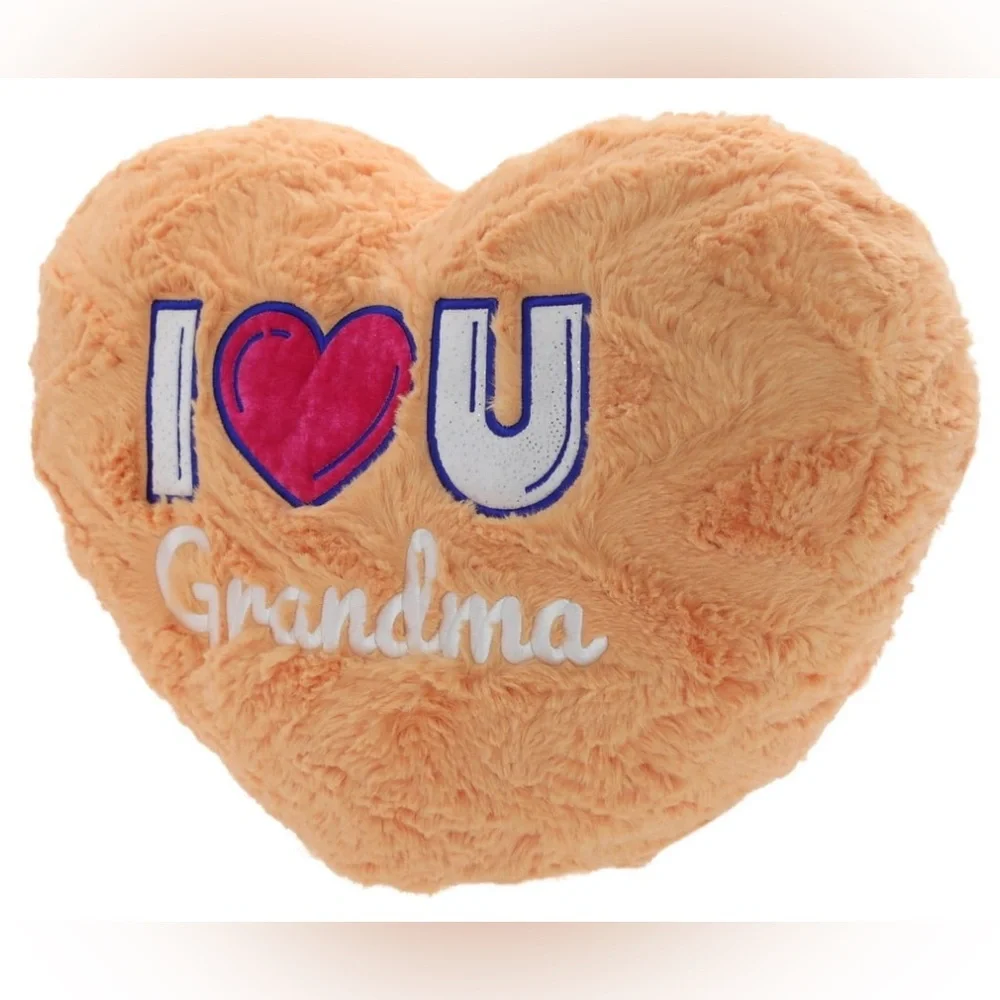 Way to Celebrate Mother’s Day Plush Orange Heart Shaped Decorative Pillow